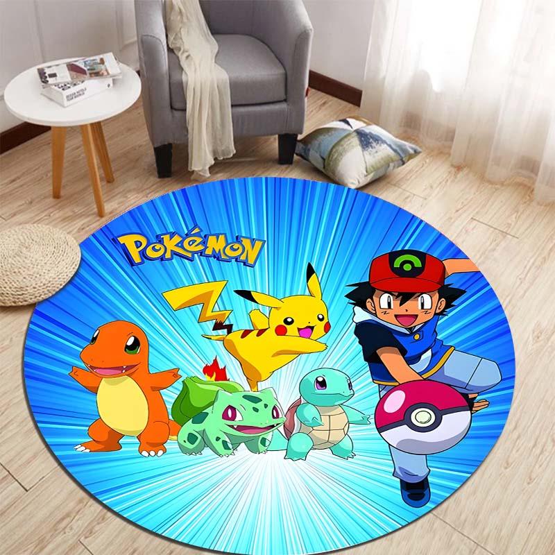 

1PC HD Bulbasaur Cartoon Round Carpet Rugs for Living Room Bedroom Sofa Balcony Garden Camping Decorative Mats Next Day Shipping 60cm