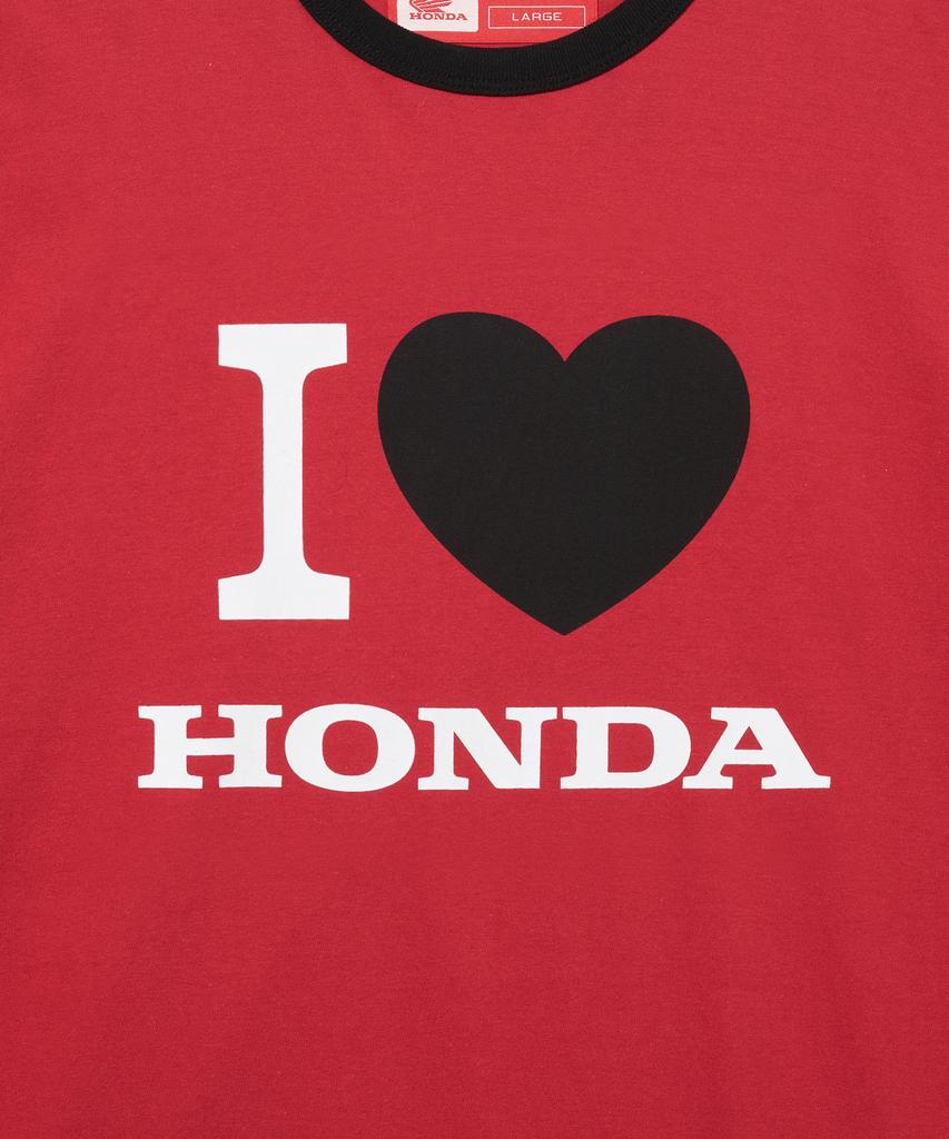 PHYPS MOTORCYCLE I Love Honda Ringer T-Shirt_Red