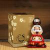 11 Inch Ceramic Daruma Tower Japanese Porcelain Maneki Neko Collectible Figurine Dharma Good Luck Zen Statue Money Box