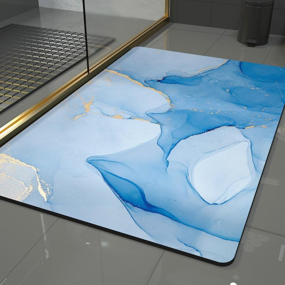 Simple Printing Bathroom Thickening Mat Bath Non-slip Carpets In Wash Basin Bathtub Side Floor Rug Shower Room Doormat Memory Foam 3D Pad