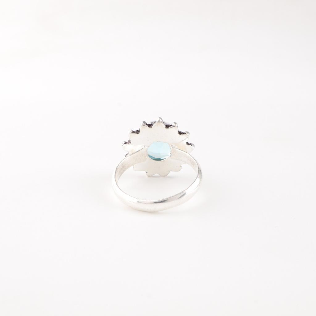 Sky Blue Topaz Gemstone 925 Sterling Silver Jewelry Handmade Ring Birthday Gift RR-7-7