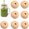 Mason Jar Lids Beer Bottle Canning Caps Straw Lid With Glass Hole Cup Covers