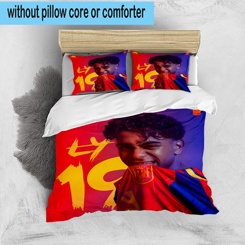 Set Biancheria da Letto 3 Pezzi Football Spirit Ya-mal, Include 1 Copripiumino e 2 Federe Perfetto per Camera da Letto, Dormitorio, Regalo di Natale per Fan