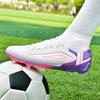 Unisex High-Top FG Studs Non-Slip Football Shoes for Teens & Adults - Wear-Resistant Outdoor Sports Cleats