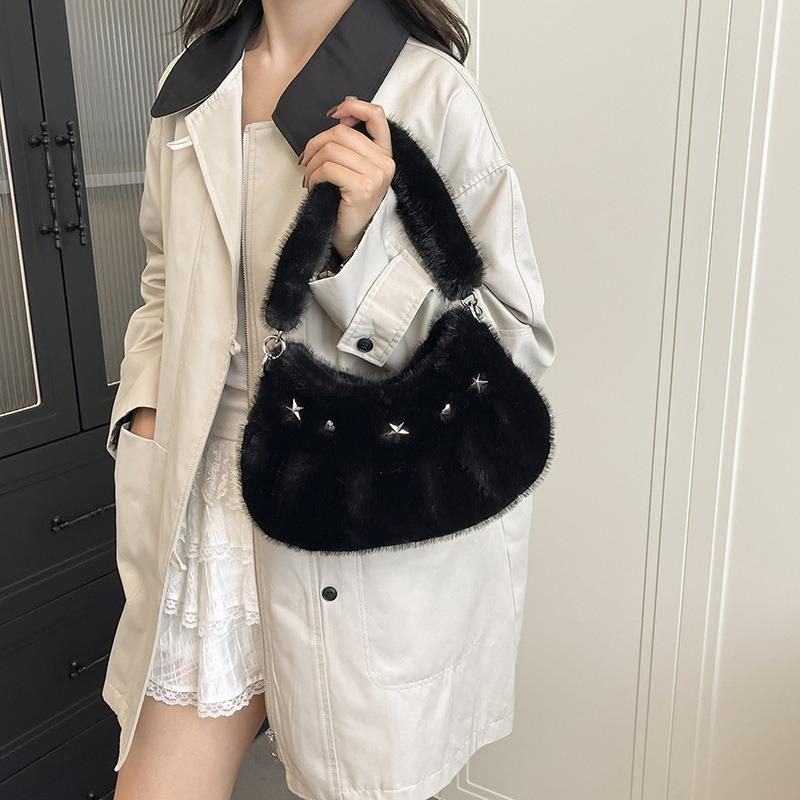 Bag New Fashion Xiaoxiangfeng Cute Plush Daily Commuter Women's Underarm Bag One Shoulder Crossbody Bag