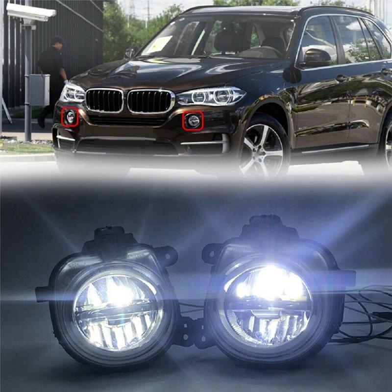 QM-1Pair Front Bumper LED Fog Light Lamp DRL Driving Lamp For BMW X3 X4 F26 X5 F15 F85 X6 63177317251,63177317252