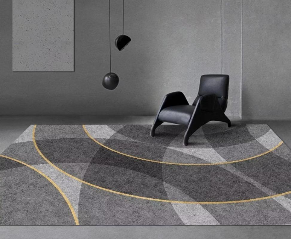 Modern Non-slip Machine Washable Large Living Room Carpet Flannel Grey Colour Home Rugs for Bedroom Luxury Entrance Door Mat