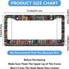 Pixelated Bookshelf License Plate Frame Bookshelves License Plate Personalise Stainless Steel Rust-Proof Auto Parts Funny License Plate Frames