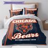 Set Biancheria da Letto con Fantasia Chicago Bears Copripiumino Federa Decorazione per la Casa Regalo (1 * copripiumino + 2 * federa, senza nucleo)