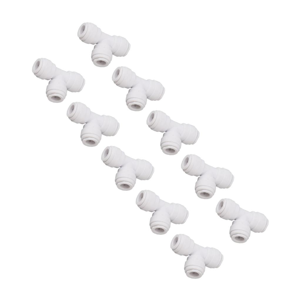 10PCS Push To Connect Fittings 8mm 5 16 Tee Coupling Quick Connector Plastic Tight Sealing Tube Fittings Home Beer