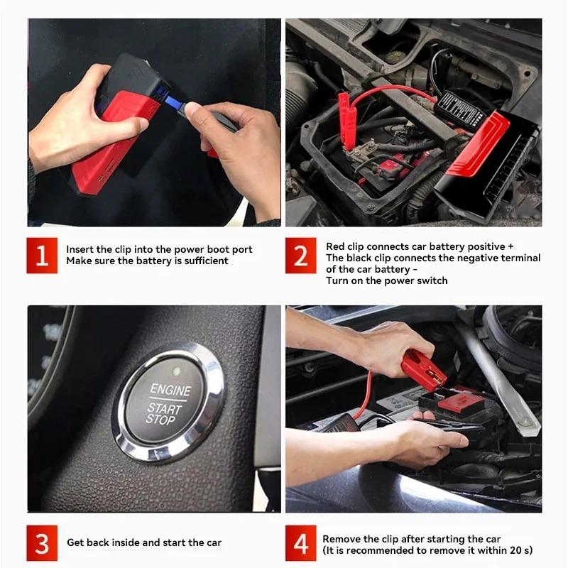 2026 Portable Car Jump Starter Power Bank Car Booster Charger 12V Starting Device Petrol Diesel Car Emergency Booster