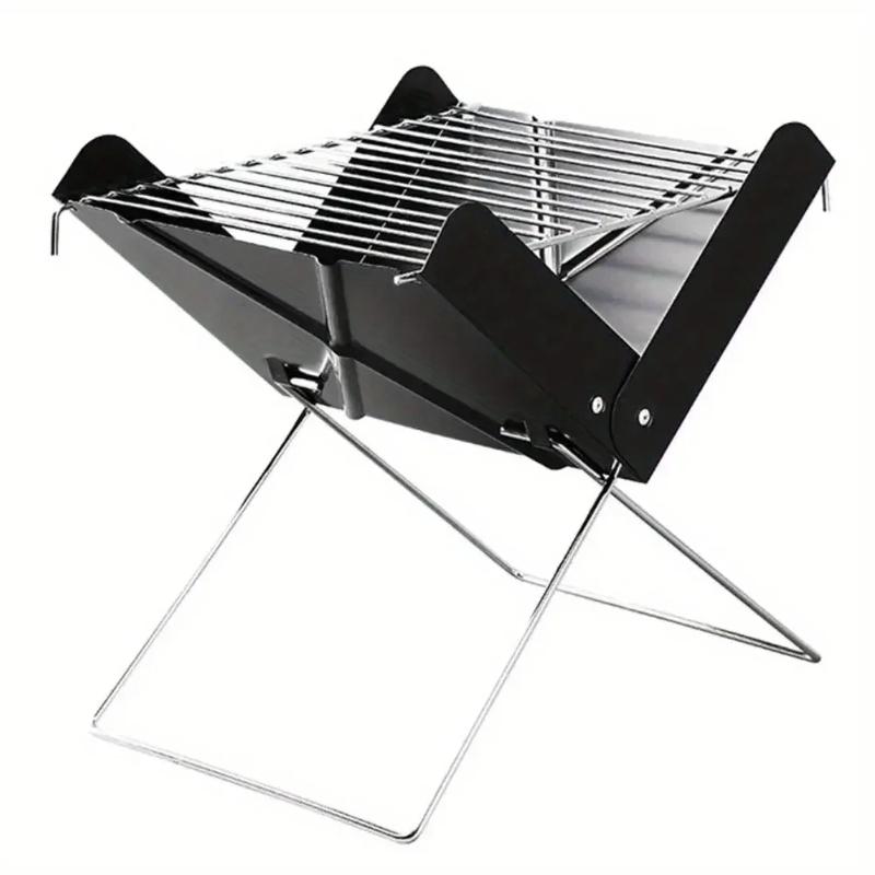 Portable Barbecue Charcoal Grill, Folding Notebook Shape Grill, Removable Folding, Suitable for Camping, Patio, Outdoor