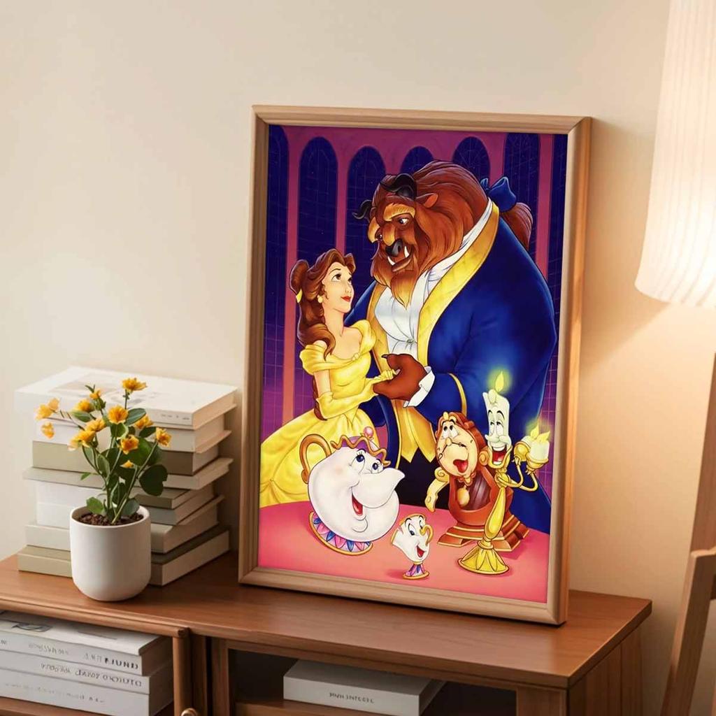 DIY Diamond Painting Beauty and The Beast Cross Stitch Kit Mosaic Art Diamond Painting Full Circle Diamond Home Decoration