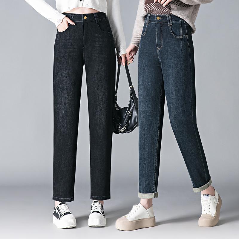 

Women s High Waist Plus Size Loose Jeans - Spring Slimming Casual Dad Pants 3XL [136-150 cm]