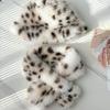 Leopard Print Plush Cap Scarf Set Fluffy Thicken Warm Fisherman Hat  Outdoor Wear