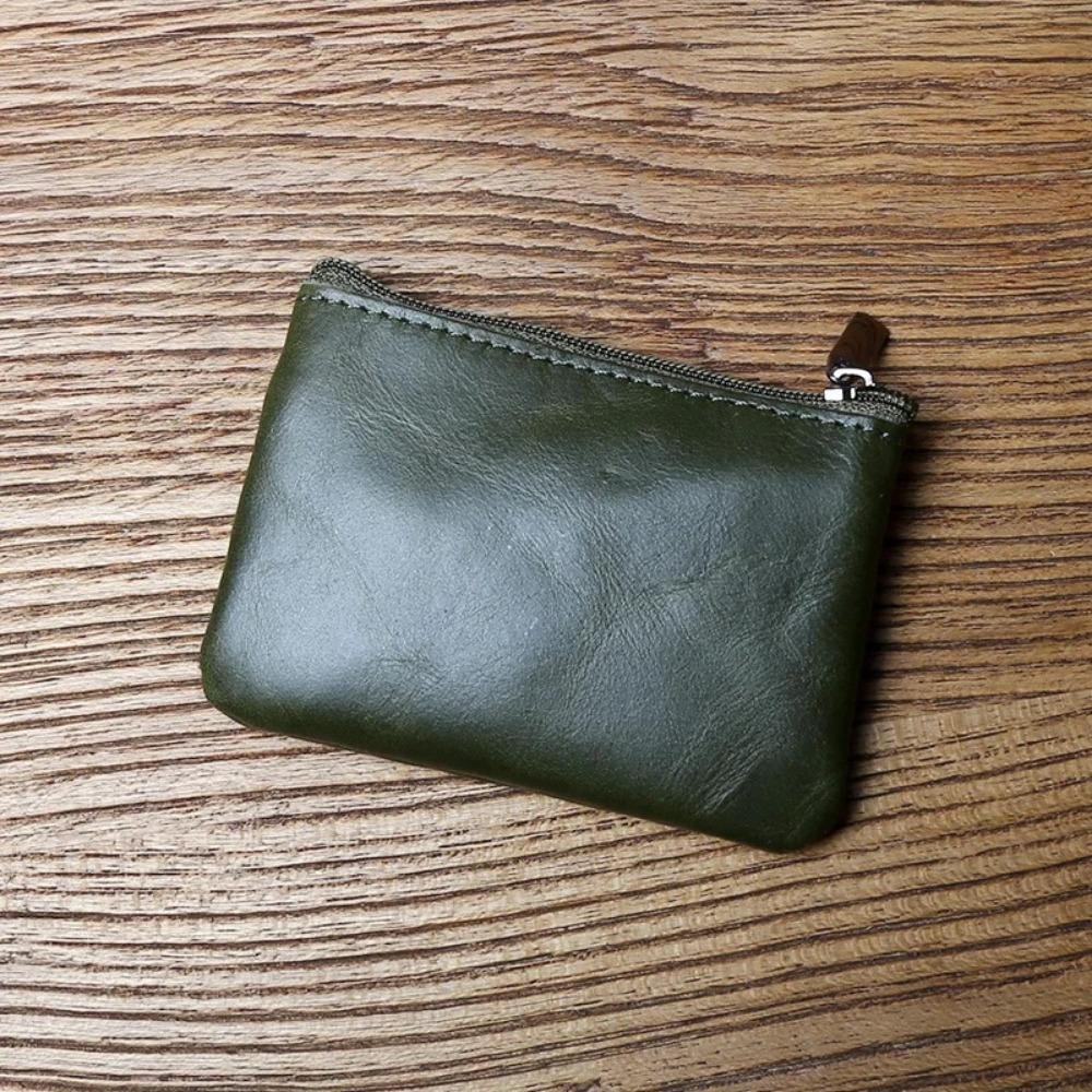 Portable Zipper Small Wallet Leather Key Case Simple Mini Coin Purse  Short Handbag
