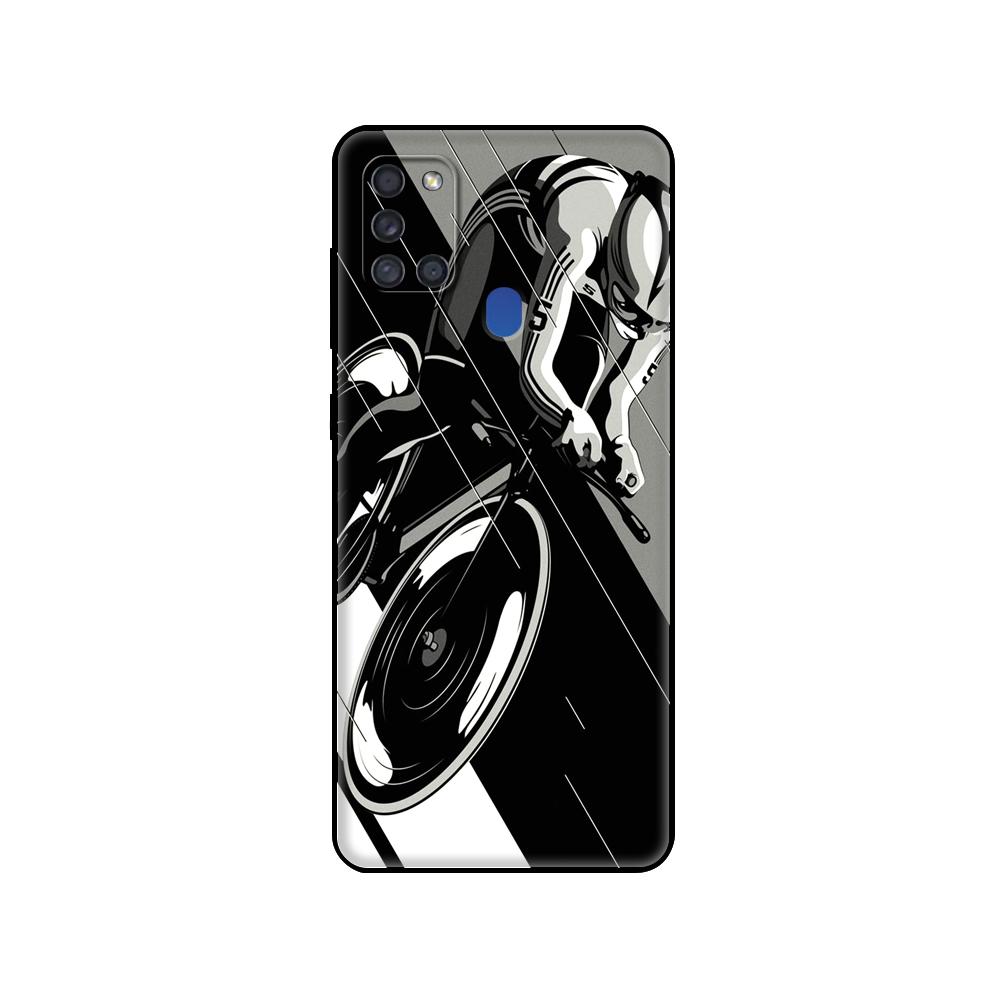 Black Tpu Case For Samsung Galaxy A50 50S A30S A10 A01 A11 A21S A31 A41 A51 A71 M21 M30S S10 LITE Cover BIKE CYCLING Art