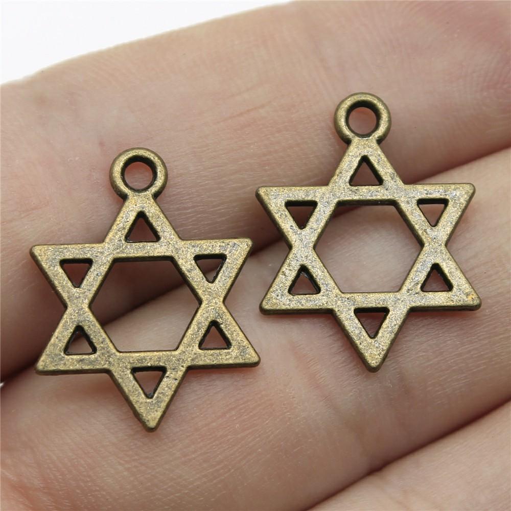 20pcs Hexagram Star Of David Charms Pendants For Bracelet Jewelry Making DIY Handmade Craft