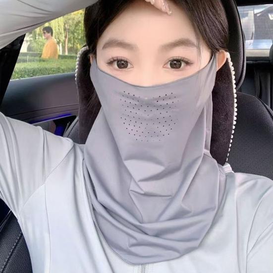 Sun Protection Guard Quick-Dry Fabric Ice Silk Face Guard with Breathable Mesh Cooling Fabric Extended Neck Gaiter Face Guard
