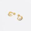 BIMBA Y LOLA [25FW] BIMBA Y LOLA Two-Tone Texture Double Hoop Earrings B256AIW020MUF