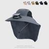 New Solar Fan Hat with Face Guard Neck Flap UV Protective Hat USB Rechargeable Men Summer Outdoor Fishing Wide Brim Bucket Cap
