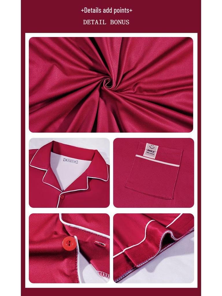 Herren Leichter Luxus Minimalistischer Pyjama - Frühling/Herbst, Langarm, Cardigan, Baumwollimitat, Lässig, Einfach, Lockere Passform, Große Größen Homewear.