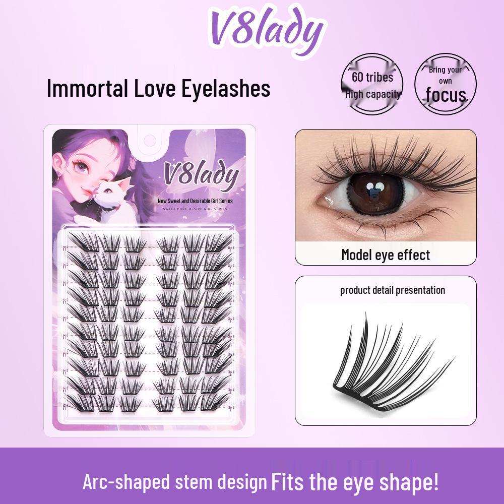 Immortal Love Soft Natural Individual Lashes for Beginners - Realistic, Curled Single Clusters