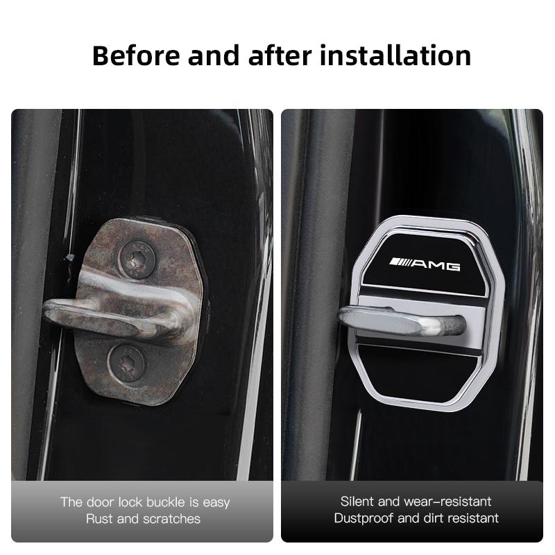4pcs Silicone Car Door Lock Buckle Protector Cover For Mercedes Benz AMG A B C E G CLA W211 W203 W204 C260 E300L A200L GLC300 CL