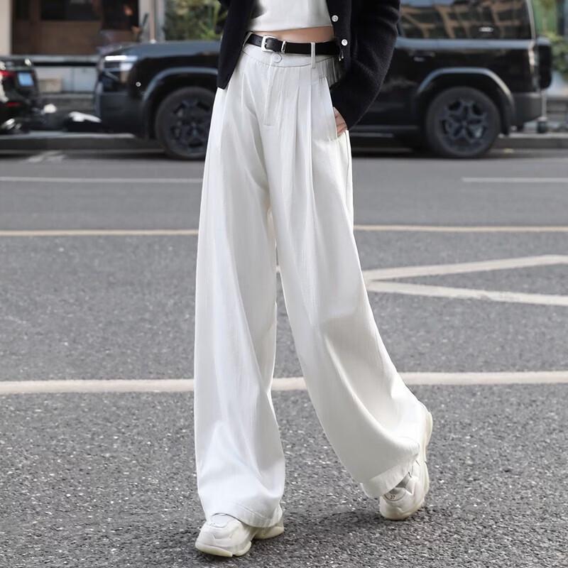 Sibaishe Women's High-Waist Loose Wide-Leg Casual Pants