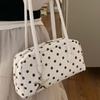Korean Style Polka Dot Handbag Retro Bowling Bag Large Capacity Shoulder Bag Casual And Simple Underarm Bag With Star Charm