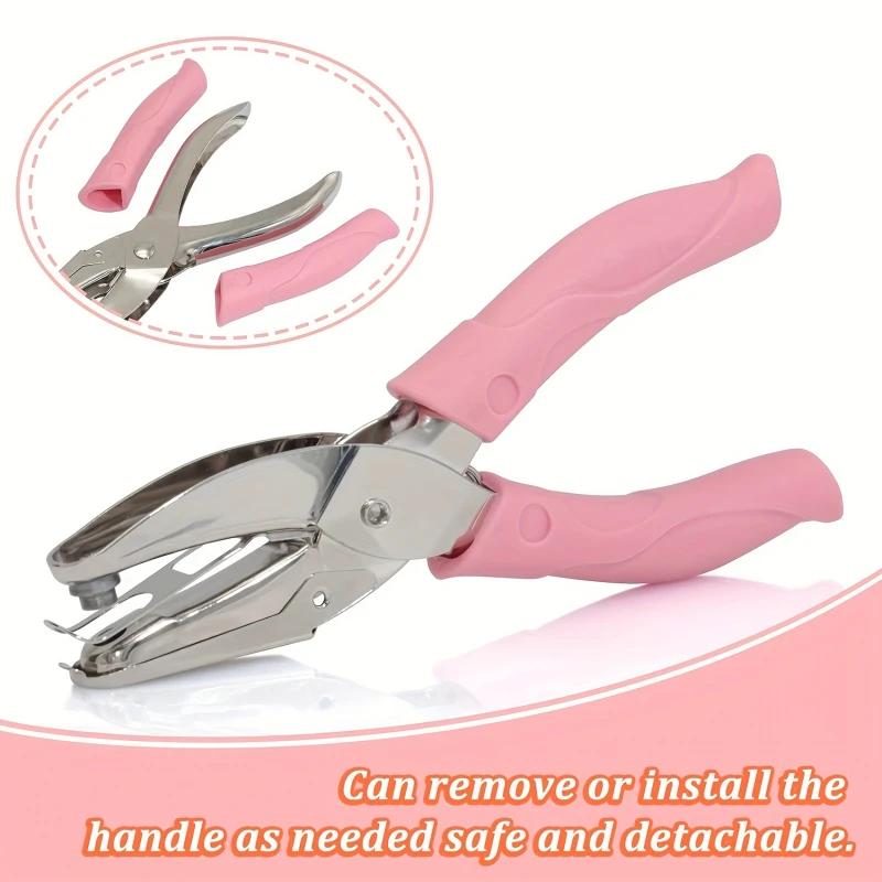 1pc Cute Metal Handheld Paper Punch Scrapbooking Clothes Single Hole Punches Star Heart Circle Hole Diy Craft Shape Cutter