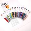 Exquisite Diamond Stationery Pen Beadable Pens, Bling Rhinestone Beaded DIY Bead Pen, Crystal Shaft Gel Black Ink Ballpoint Pens for Decorations