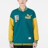 Puma Baseball Jackets Unisex Green Baseball Collar Moderate Straight Fit 537011-90
