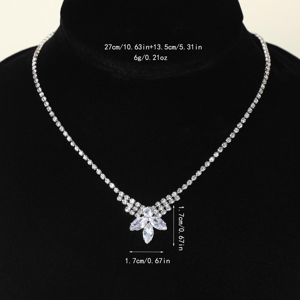 Hot Selling Bridal Necklace - Water Drop Zirconia Design with Diamond-Inlaid Details