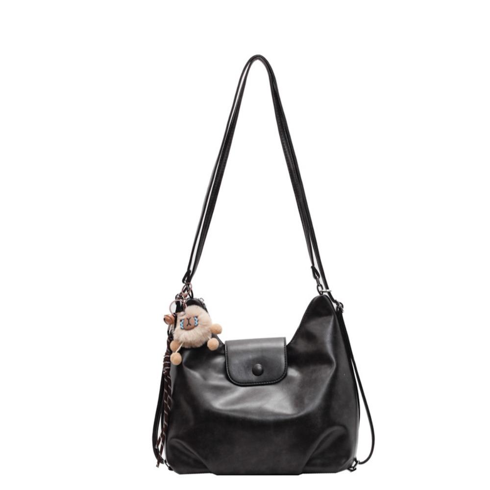 Large Capacity PU Hobo Bag Anti-splash Water Texture Handbag Classic French Underarm Bag Work