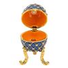 Egg Shaped Trinket Box Zinc Alloy Hinged Jewelry Ring Holder Collectible Figurine Boxes with Golden