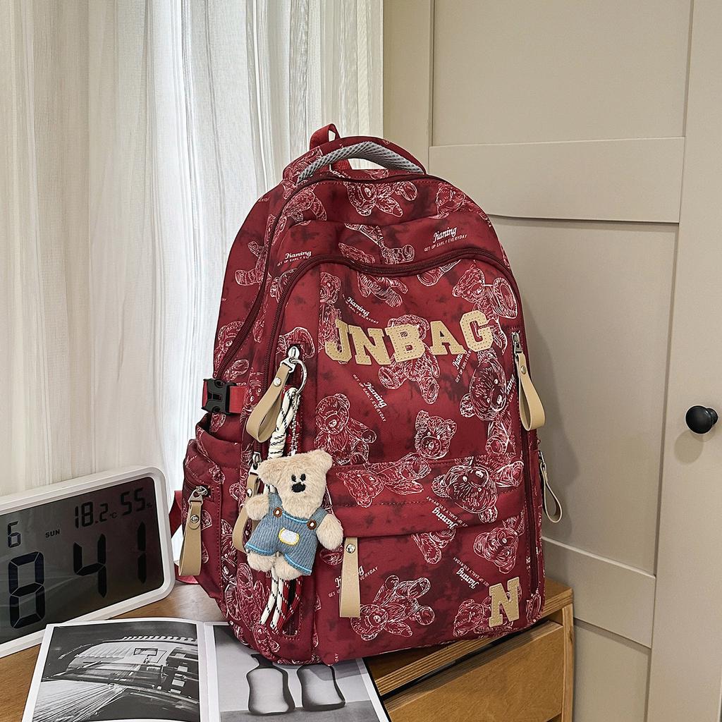 Schoolbag1011 New School Bag Boys and Girls Junior High School Students High School Students Printed Backpack Fifth and Sixth Grade Travel Backpack