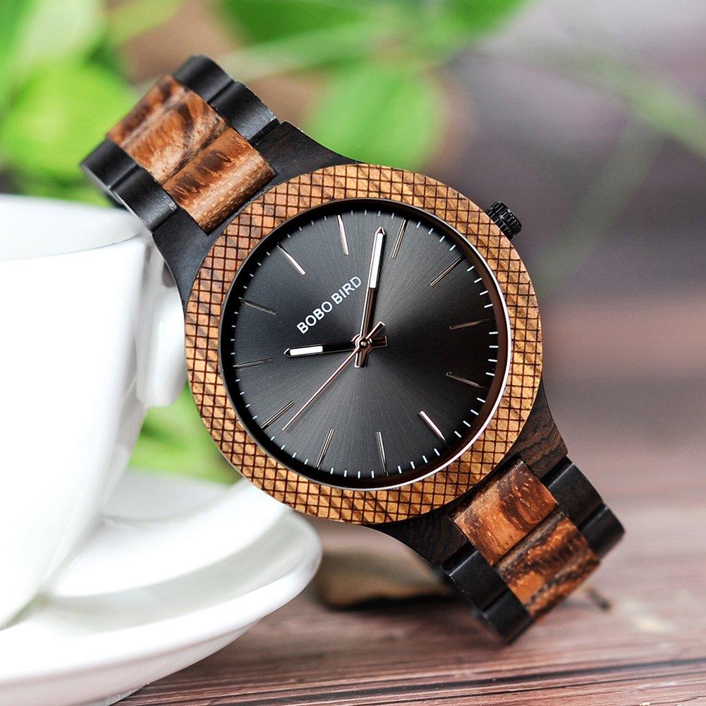 BOBO BIRD D30-1 Men's Bamboo Wood Watch with Japanese Quartz Movement, Analog, Vintage and Retro Design