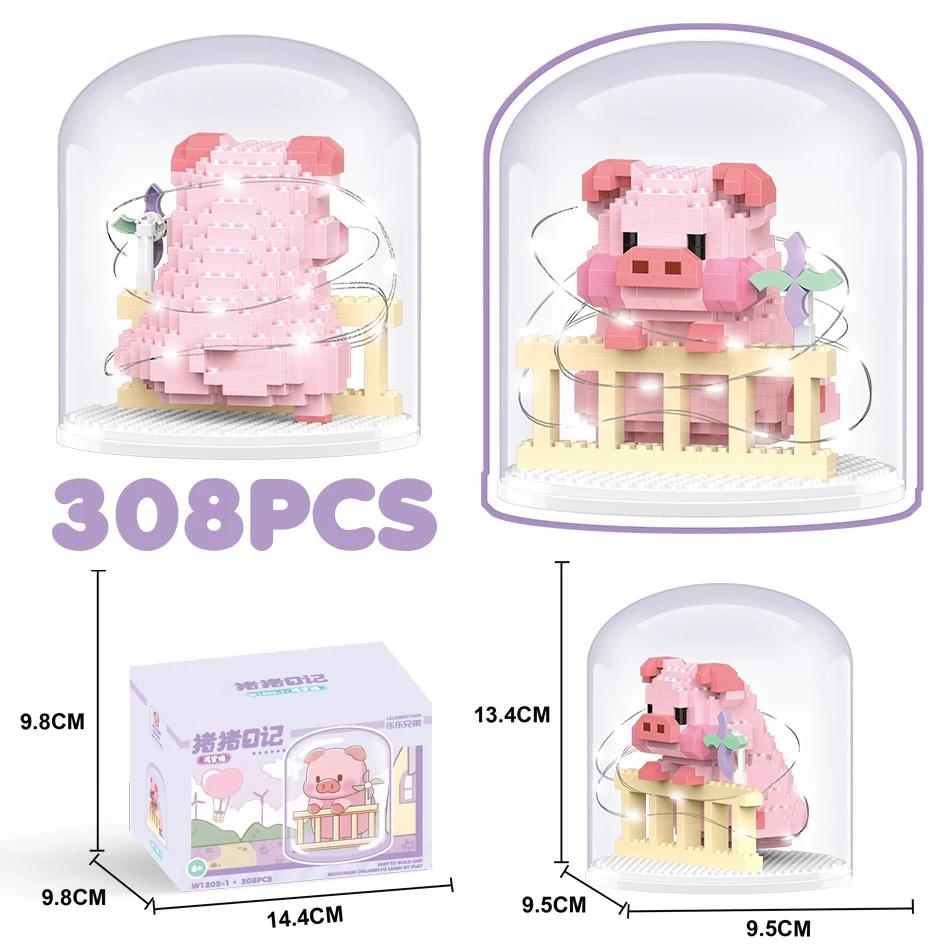 Mini Entzückendes Schwein Mikro Bausteine 3D Diamant Modell Tiere Steine DIY Stadt Bau Spielzeug für Kinder Kinder Geschenk