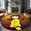1pc Coraline (5) Print Round Carpet Chair Round Carpet Suitable for Bedroom Living Room Home Decorative Carpet