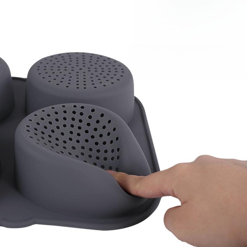 Food grade 4-hole silicone hamburger bread baking tray, hamburger mold, household oven, air fryer, baking tool