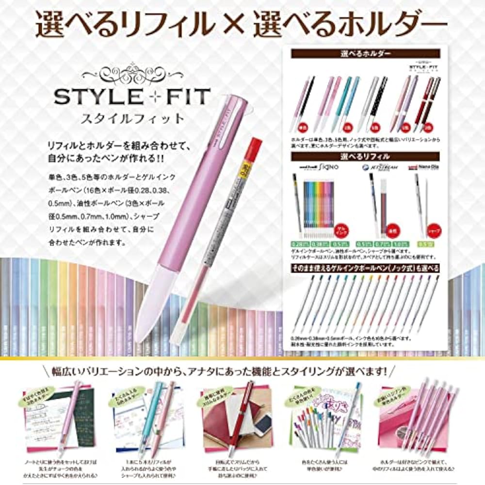 Mitsubishi Pencil Ballpoint Pen Refill Style Fit 0.5 Black Box 10 Pack Box UMR10905.24