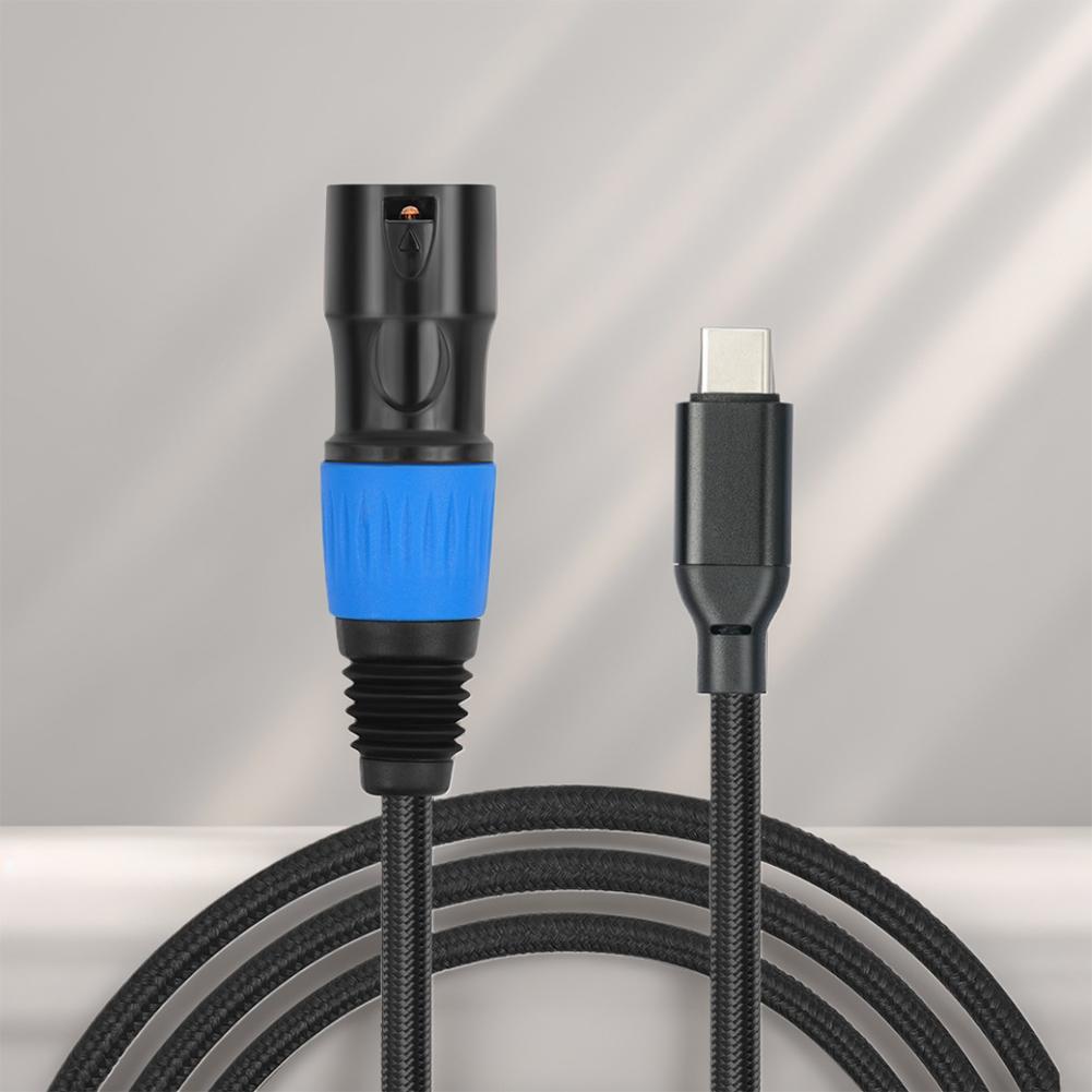 USB Type C To XLR Male Output Cable Type C To XLR Male Output Stereo Cord USB Type-C Male To XLR Male Connector for Smartphones
