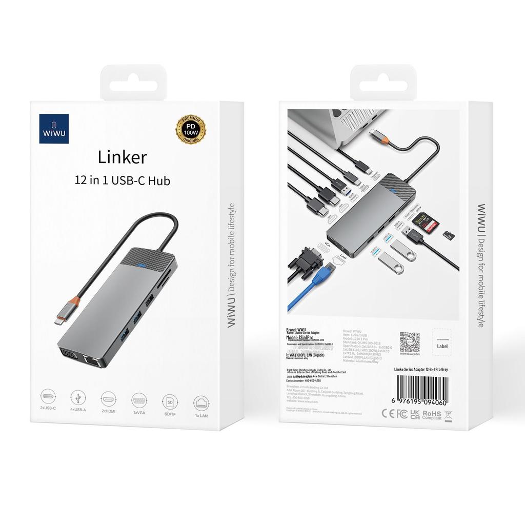 Wiwu Jiemashi 12-in-1 USB-C Multiport Adapter Hub