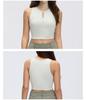 Women's Skin-friendly Modal Sports Vest, Summer Fitness, Round Neck, Hollow Out, Chest Pads, Sleeveless Yoga Top.