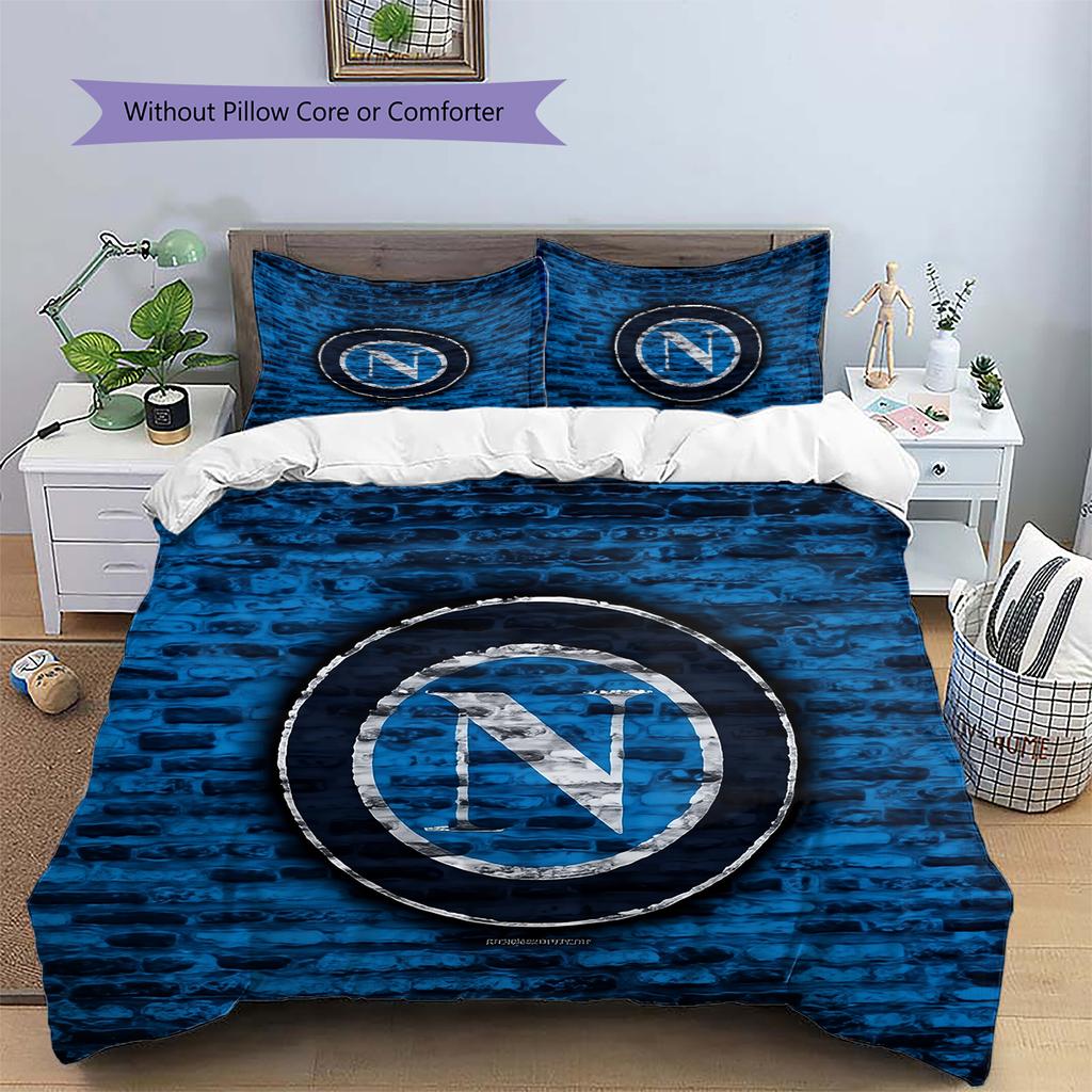 Napoli Pattern Bedding Home Decoration Birthday Gift (1 * duvet cover + 2 * pillowcase, without core)