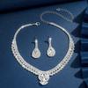 3 Women's Fashion Zircon Set Geometric Necklace Earrings Zircon Set Suitable for Party and Holiday Gifts