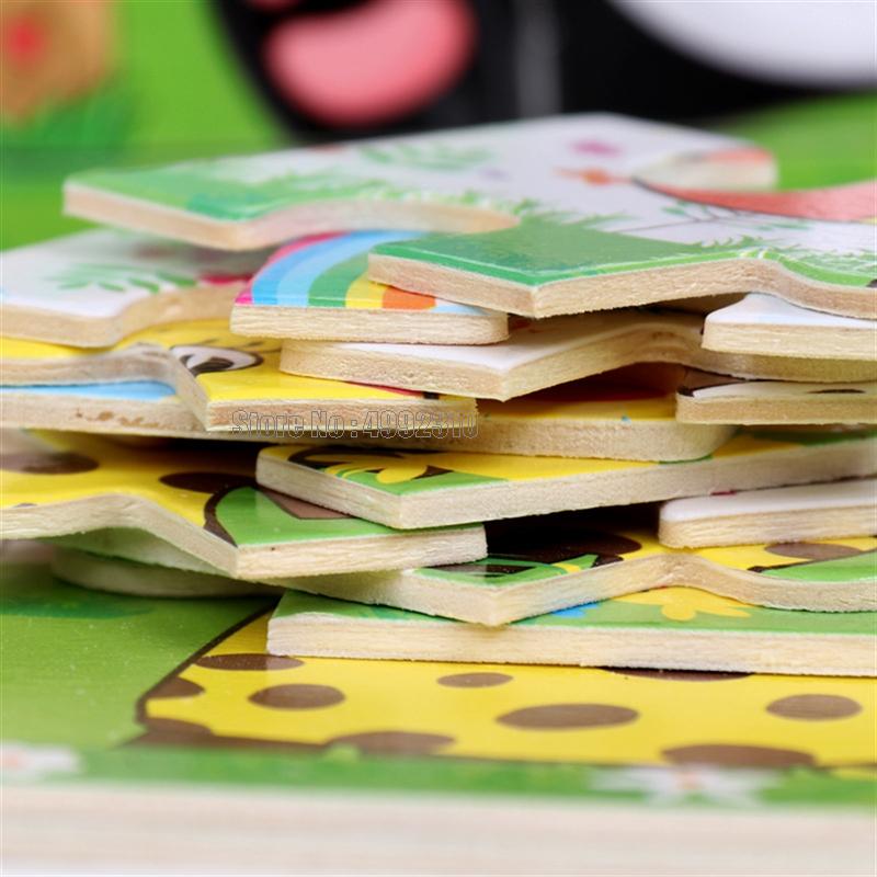 9pcs Wooden Puzzle Cognition Animals And Vehicles Jigsaw Kindergarten Educational Toys Kids Wood Toy Gift