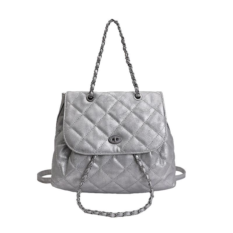 Quilted Chain Shoulder Bag for Women Fashionable Handbag with Adjustable Strap Elegant Daily Use Crossbody Bag