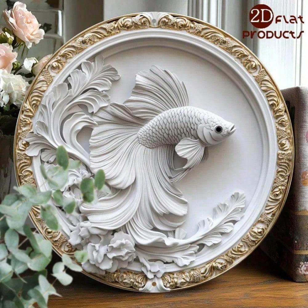 

Винтажная жестяная табличка с изображением рыбки петушка, 8x8 дюймов, ретро-арт для стены, декор для дома, кухни, бара, кафе, легко повесить 20x20 разноцветный